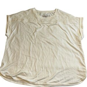 Cupio Ivory Lace Short Sleeve Tee